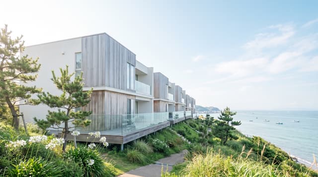 七里ガ浜の丘に建つテラスハウス 外観