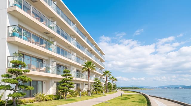緑道に面した照葉ガーデンレジデンス外観
